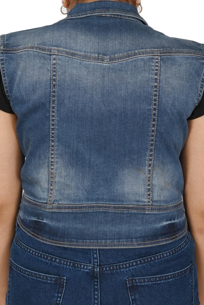 Ladies’ Sleeveless Denim Jacket