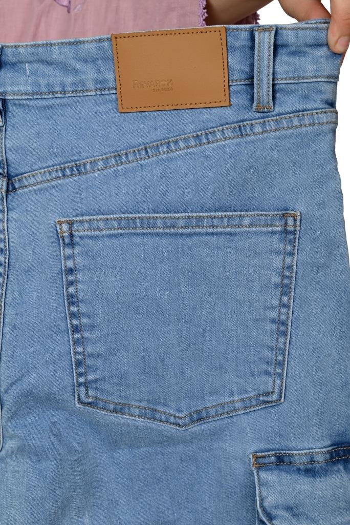 Men's Light Wash Cargo Denim Jeans