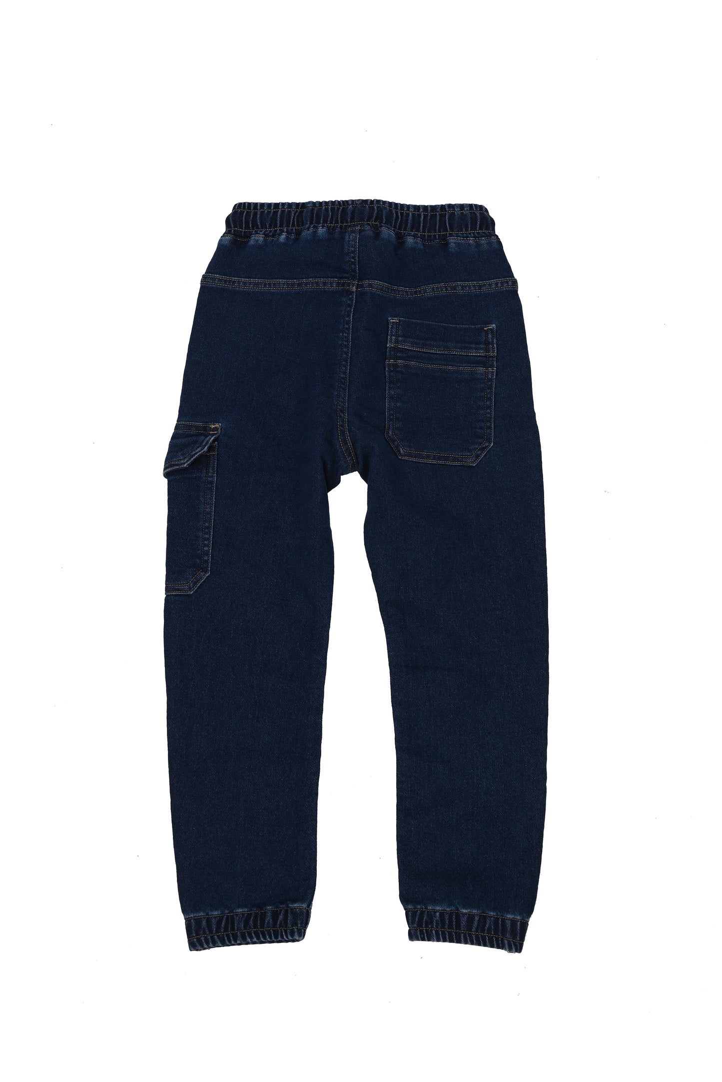 Kids' Dark Blue wash Cargo Denim Jeans.