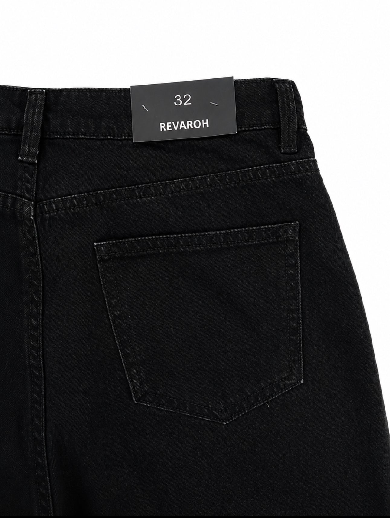 Ladies Black Baggy Fit Jeans with Patches.