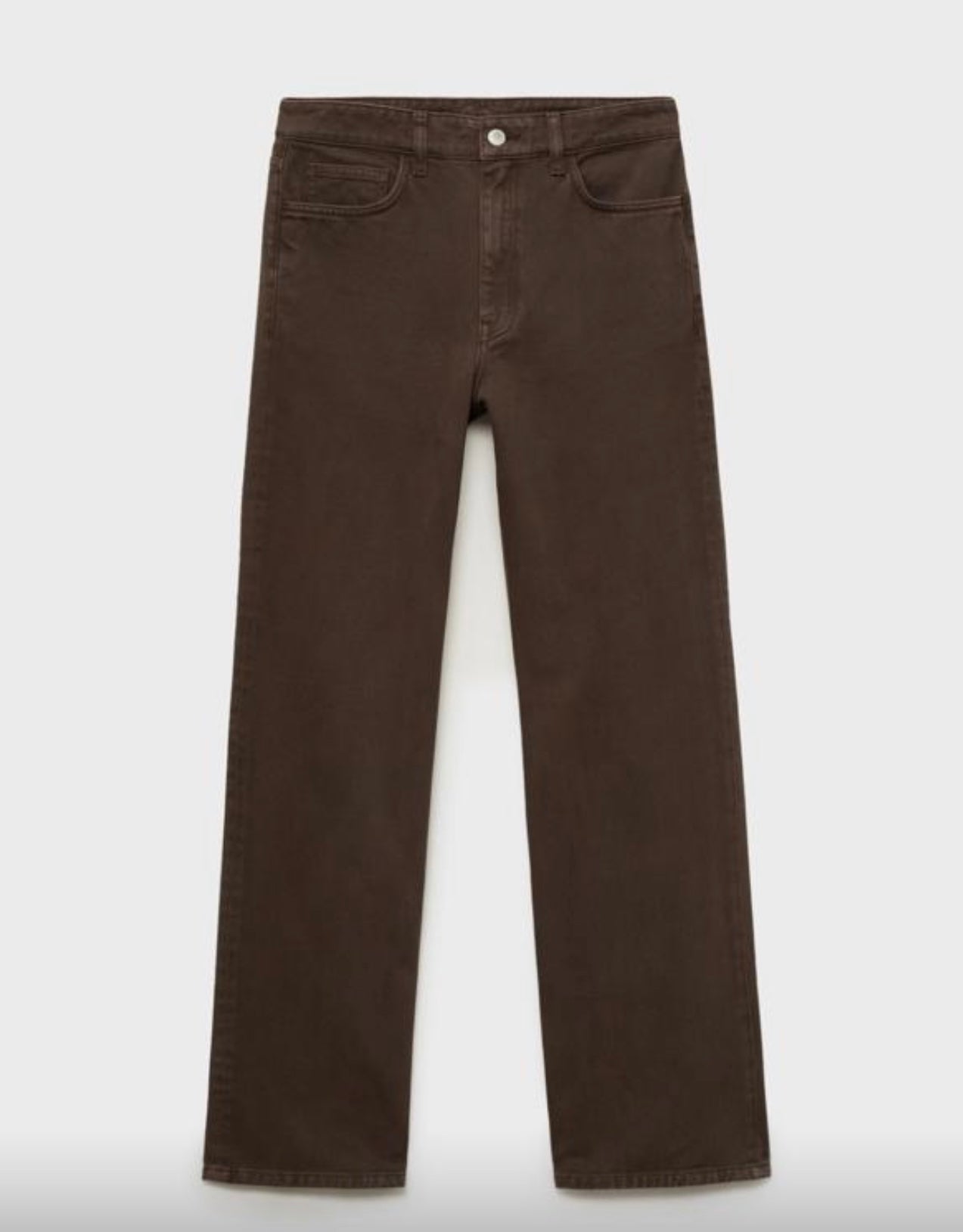 Ladies Chocolate Brown Straight Fit Jeans