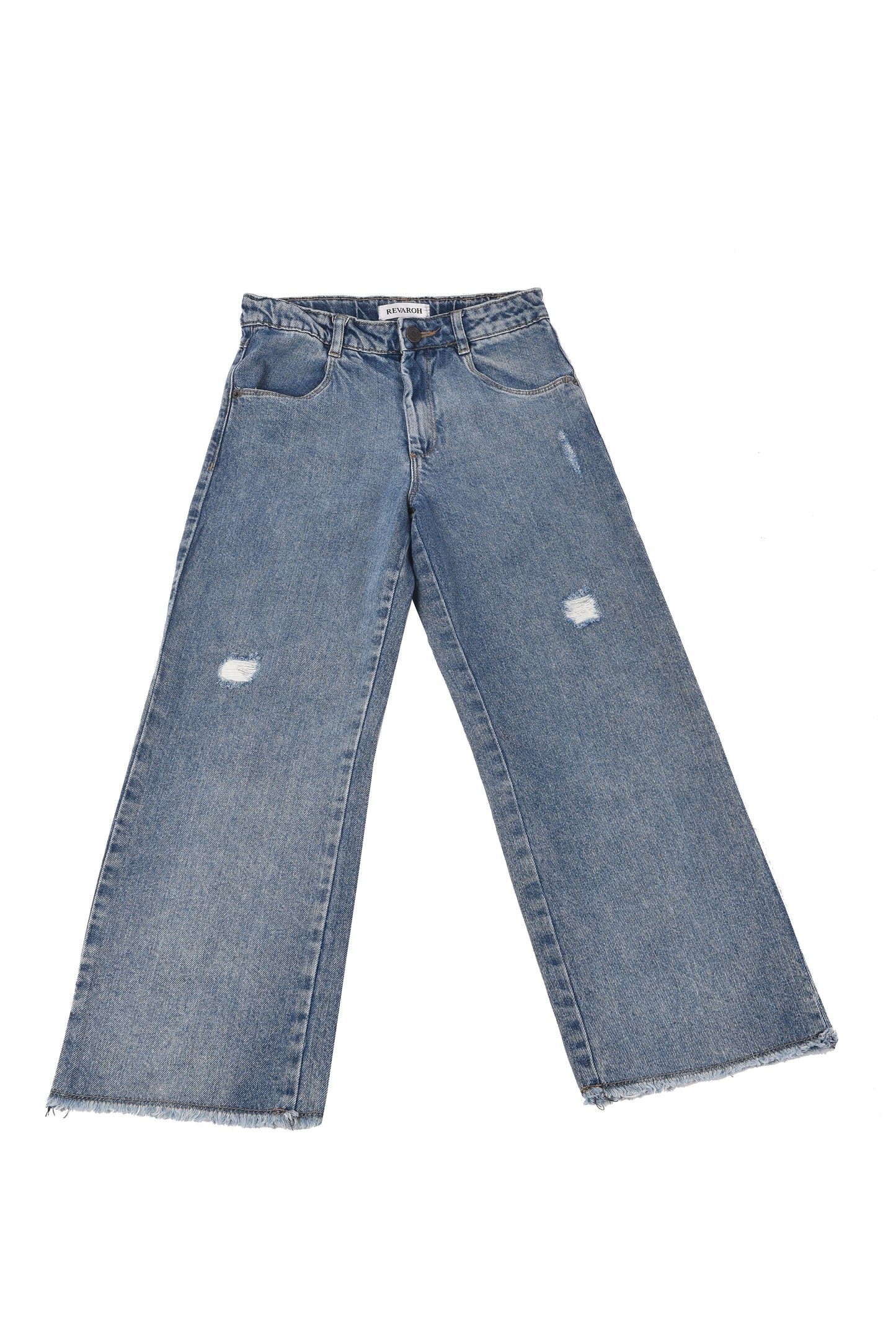 Girls' Wide Leg Acid Wash Jeans