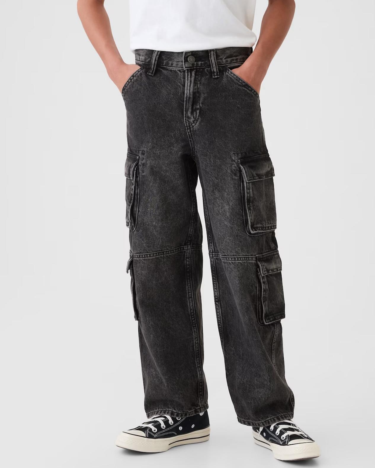 Kids Boys Double cargo pocket Jeans