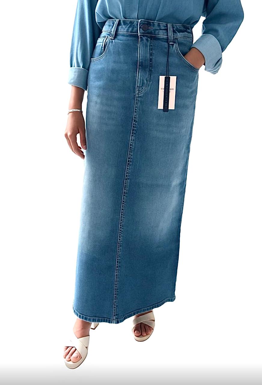 Ladies Denim Skirt Stretchable material