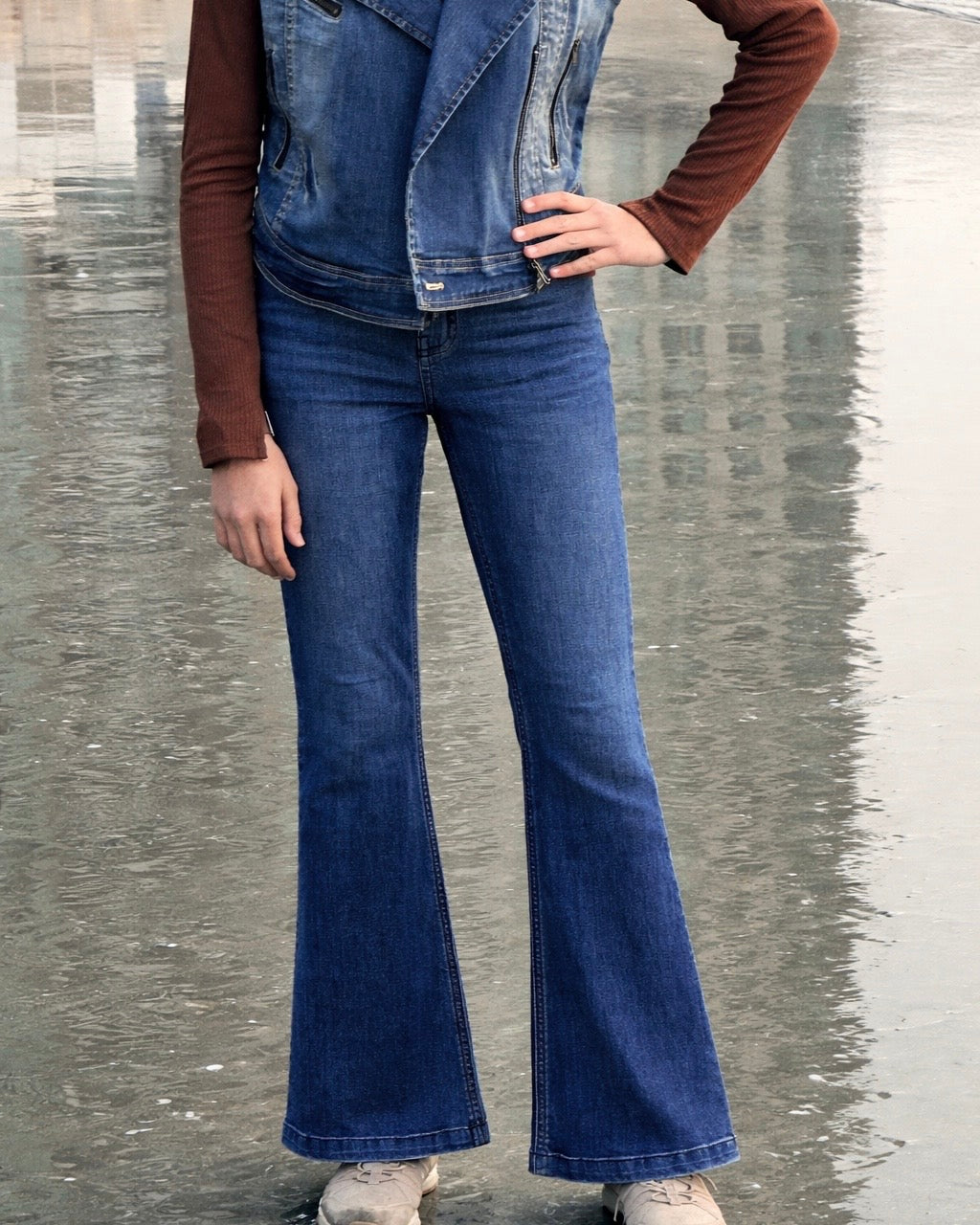 Ladies Bootcut Jeans – Dark Blue Wash