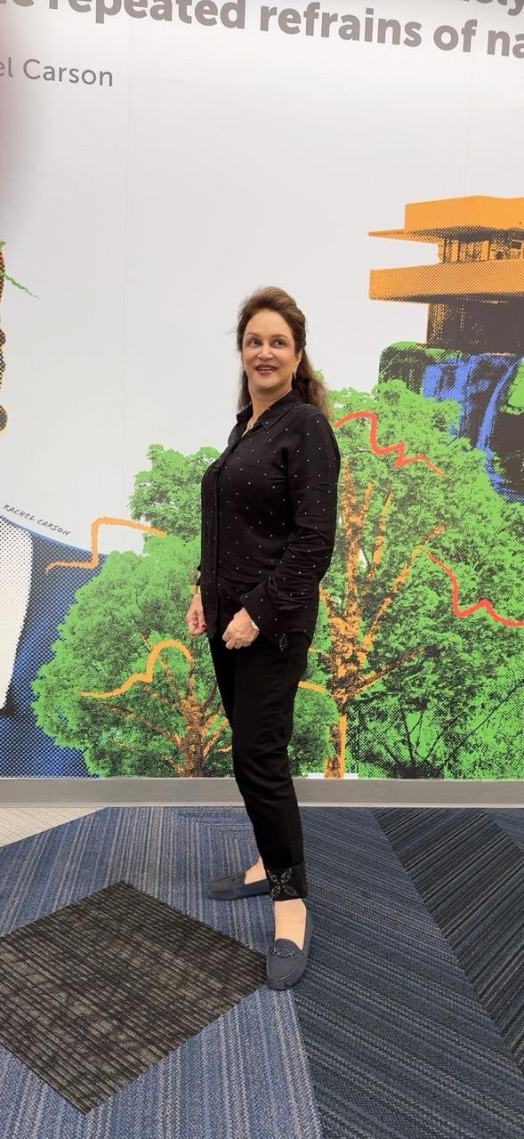 Revaroh Women’s Black Straight Fit Stretch Pants with Embellishments