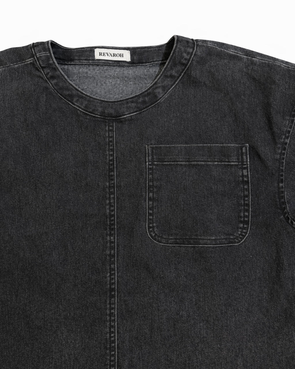 Ladies Knit Denim T-shirt ( Black )