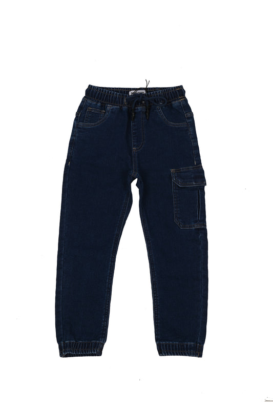 Kids' Dark Blue wash Cargo Denim Jeans