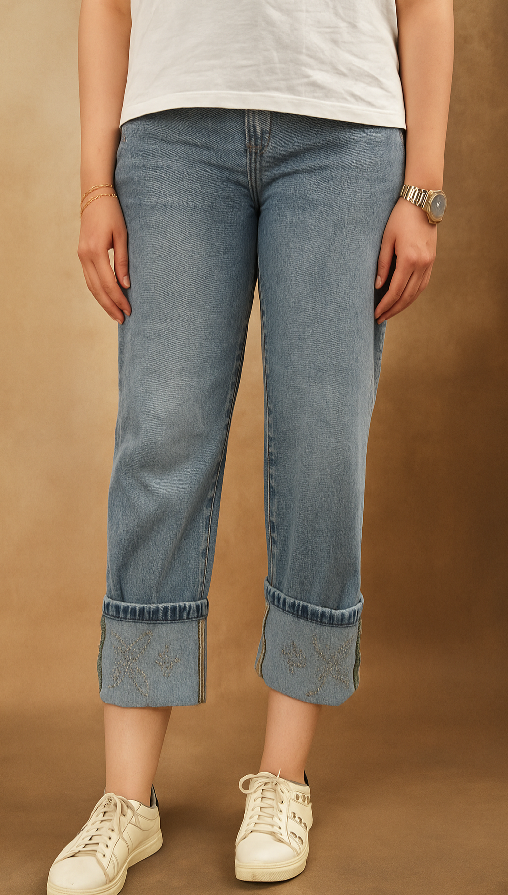 Ladies' Straight Fit Embellished Jeans