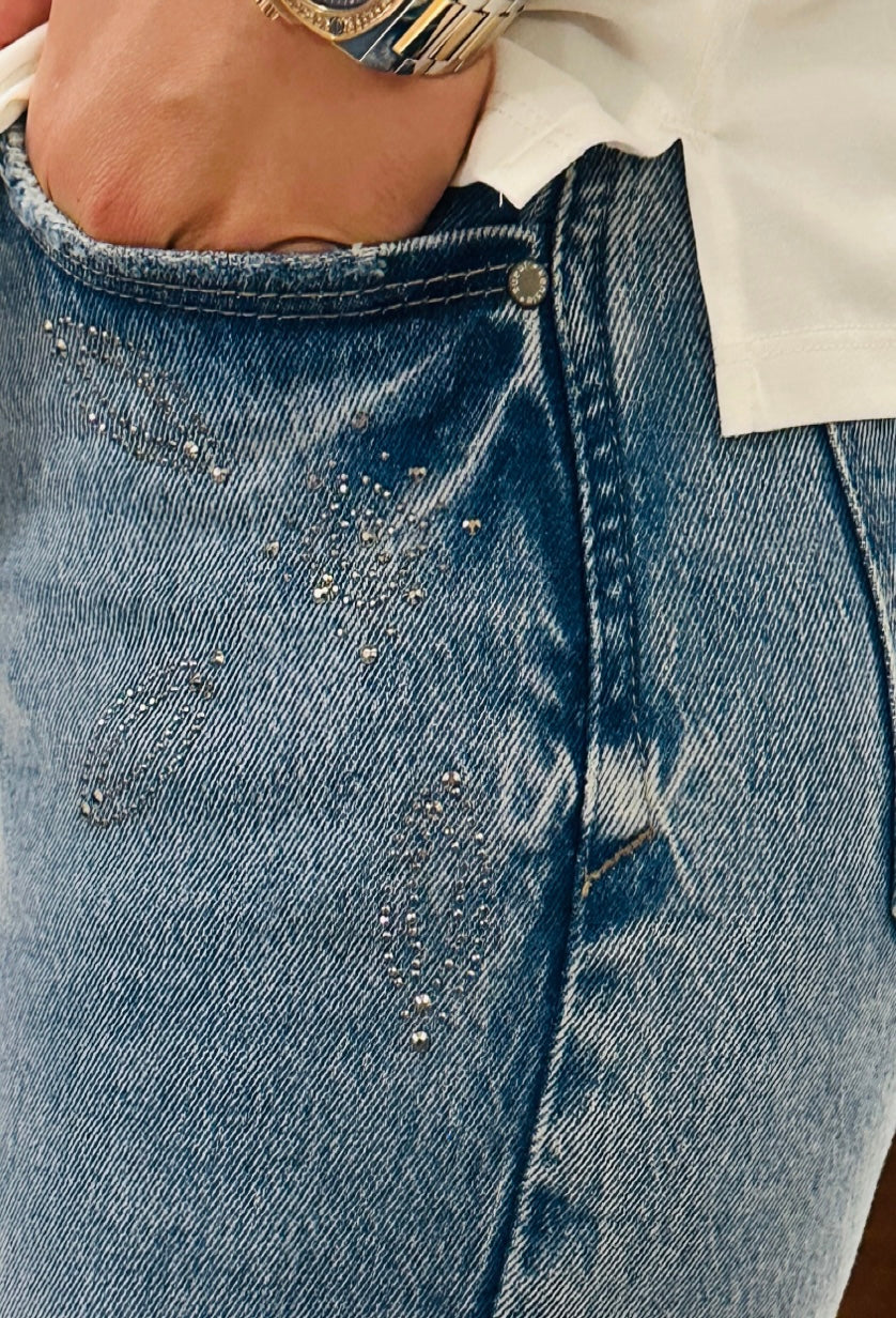Ladies' Straight Fit Embellished Jeans