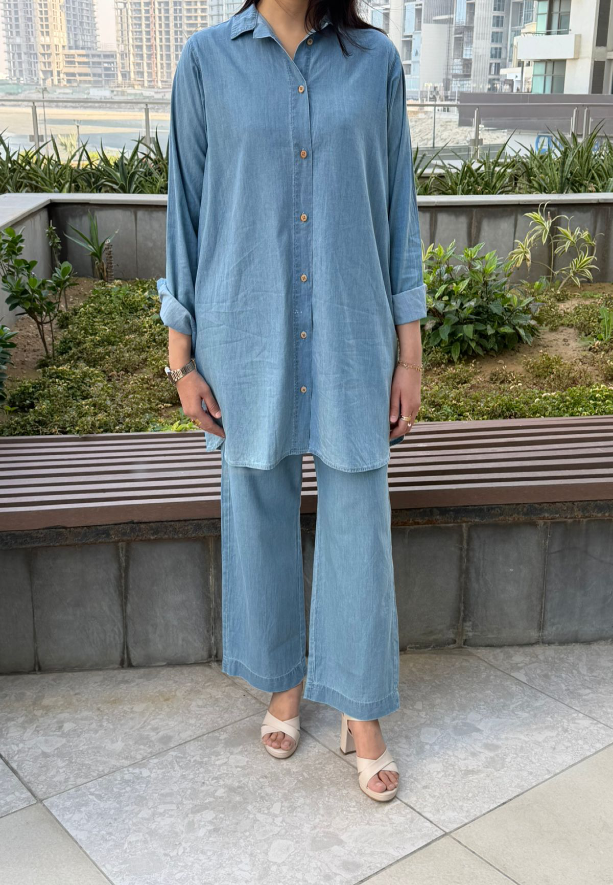 Ladies Lightweight Co-Ord Set ( Light Blue )