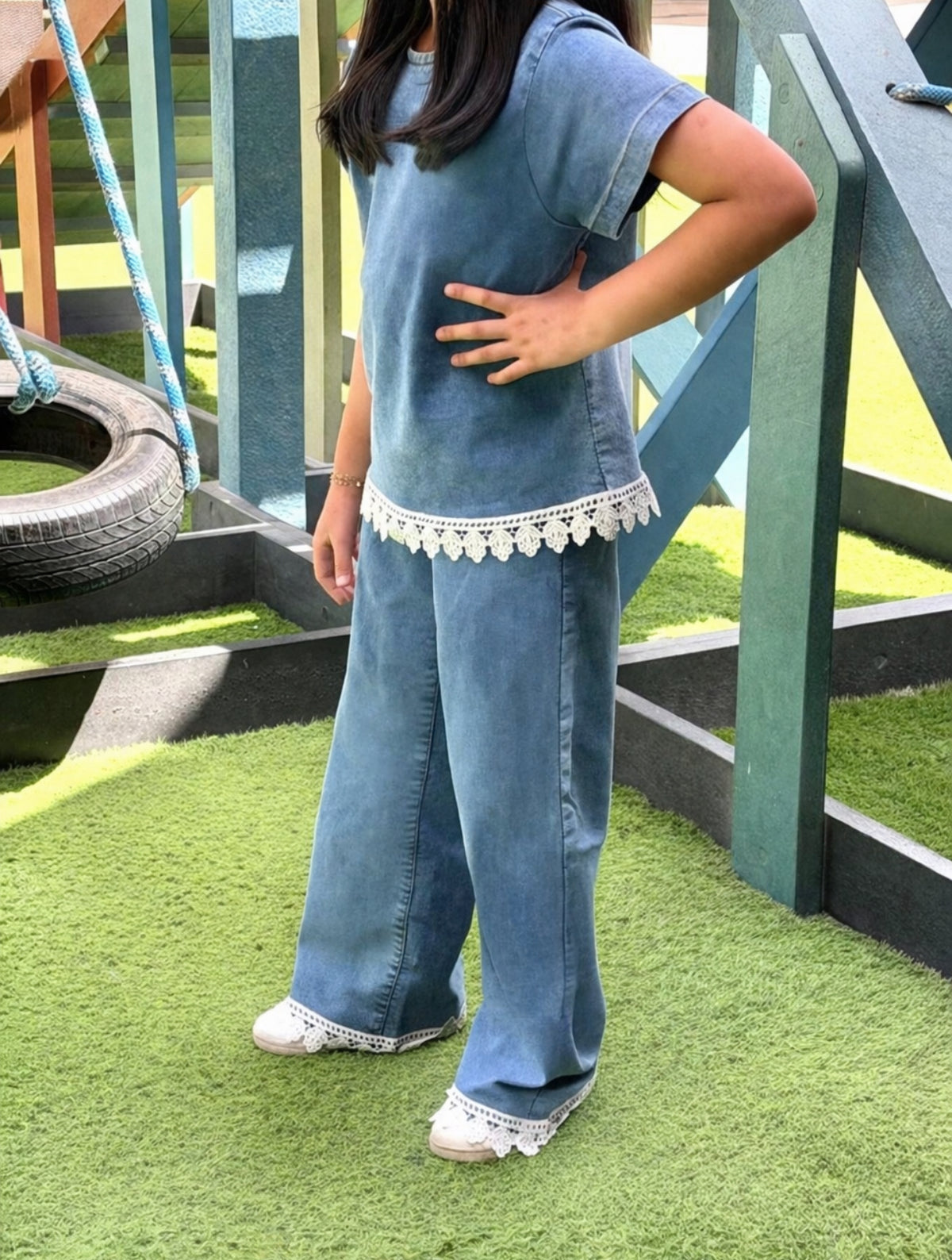 Girls Denim co-ord set.