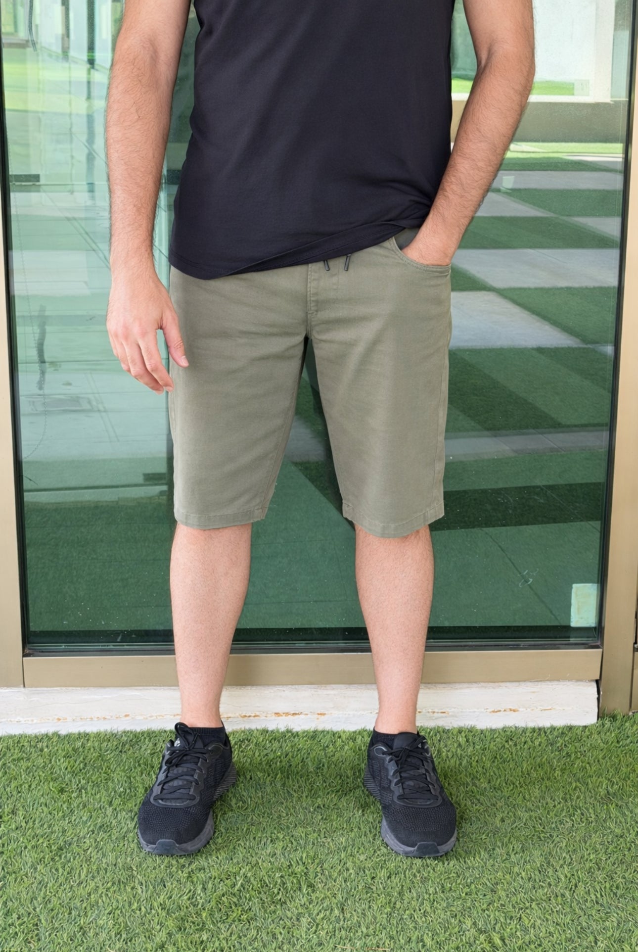 Men’s Twill Shorts (Olive Green)