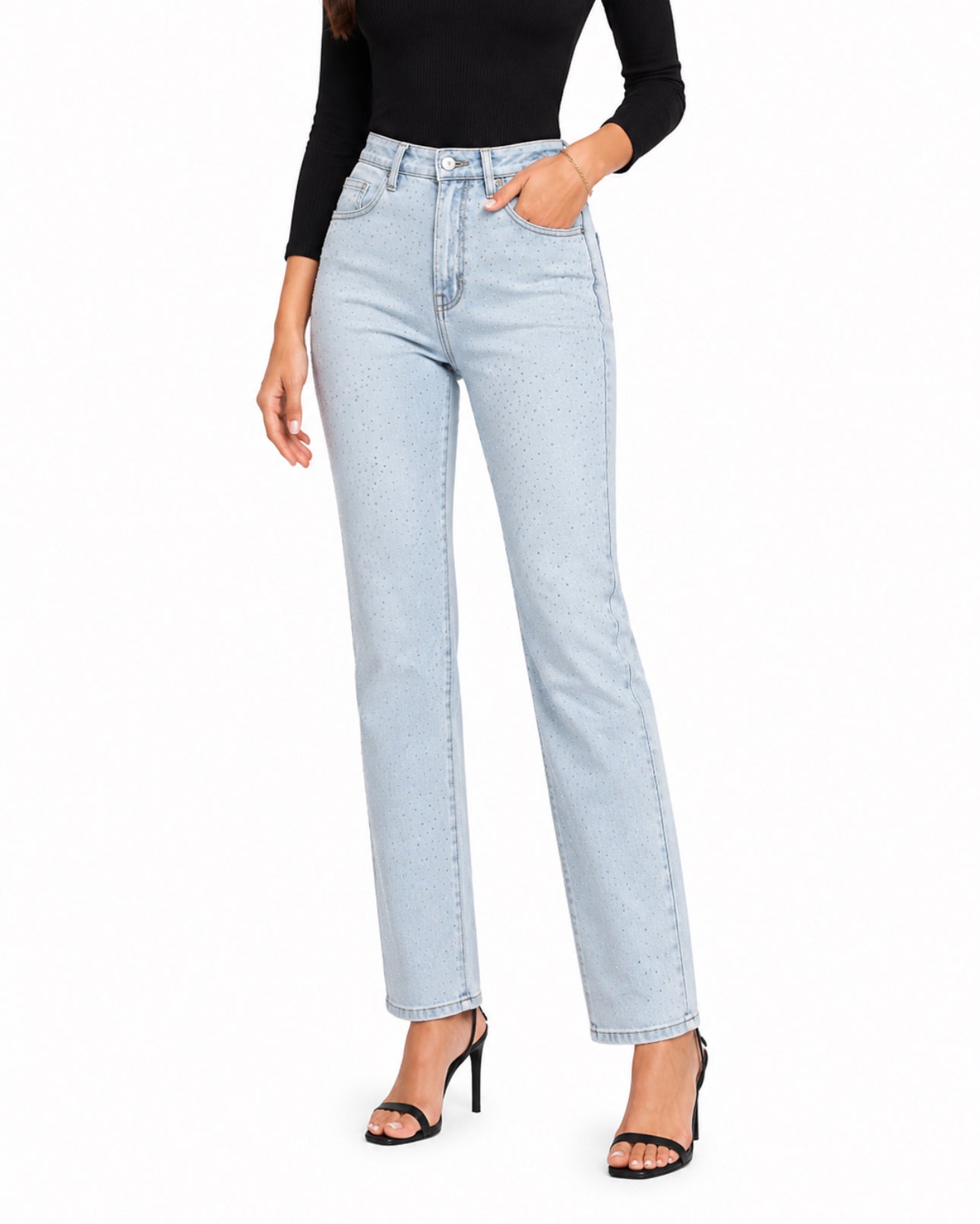 Ladies' Light Blue - Fully Embellished with Rhinestone