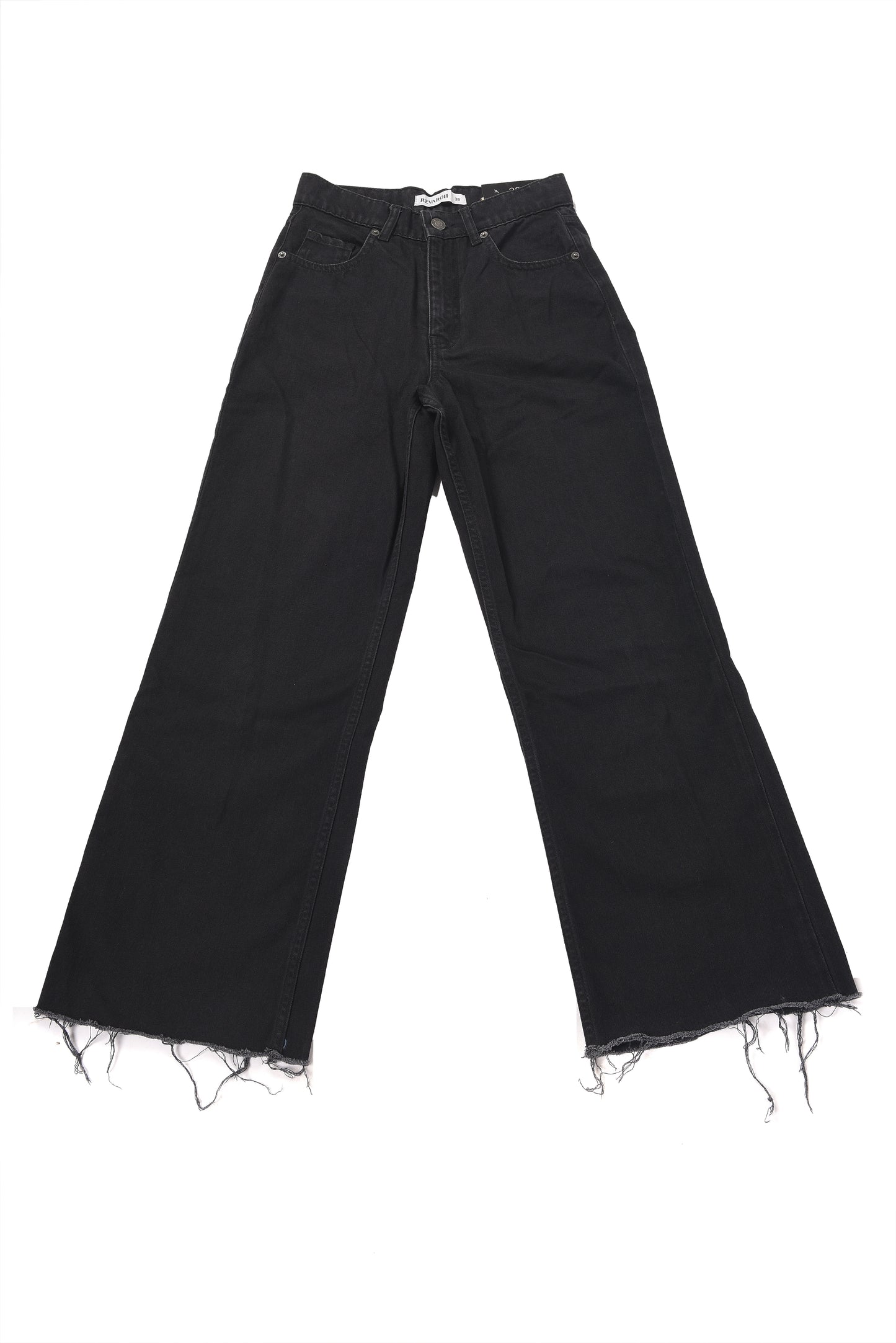 Ladies' Wide Leg Black Denim Jeans