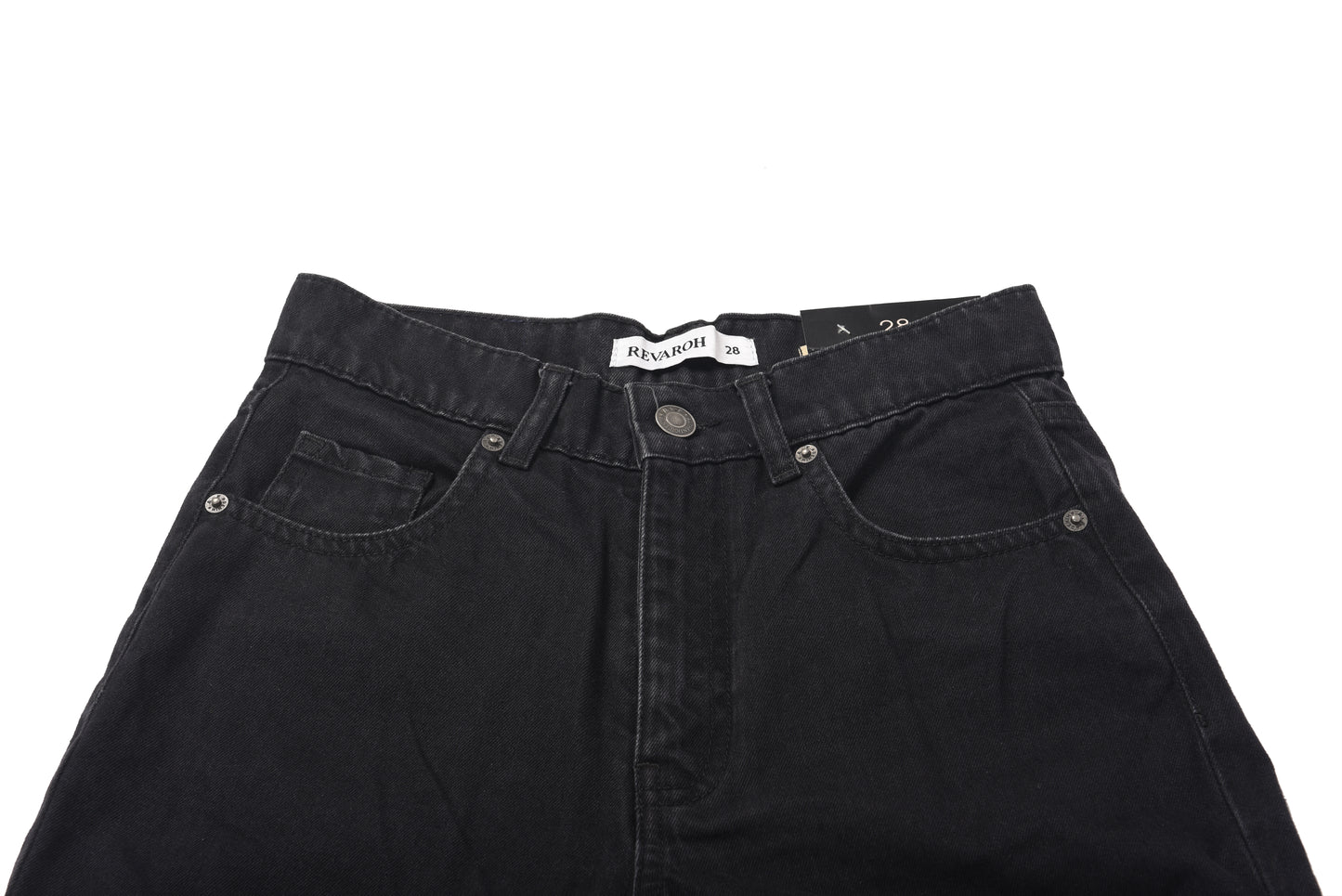 Ladies' Wide Leg Black Denim Jeans