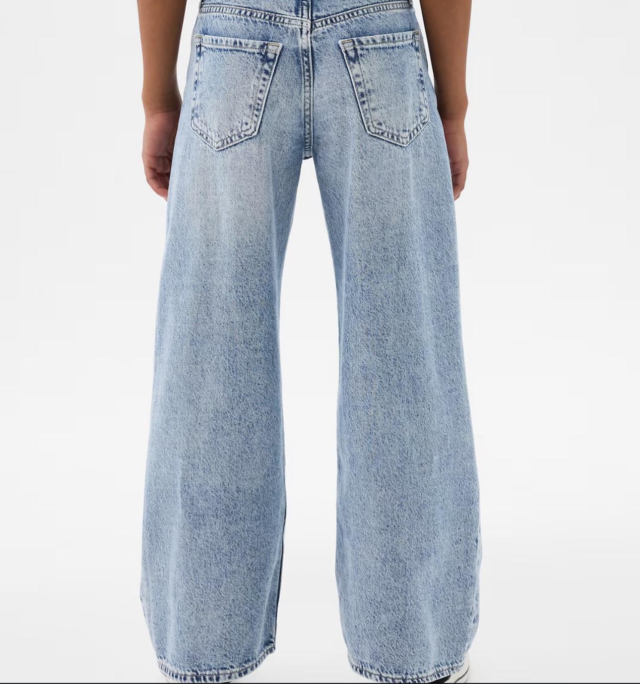 Kids Girls Low-Rise Wide-Leg Jeans