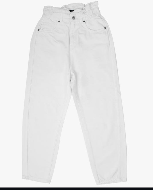 Ladies White Slouchy Fit Jeans