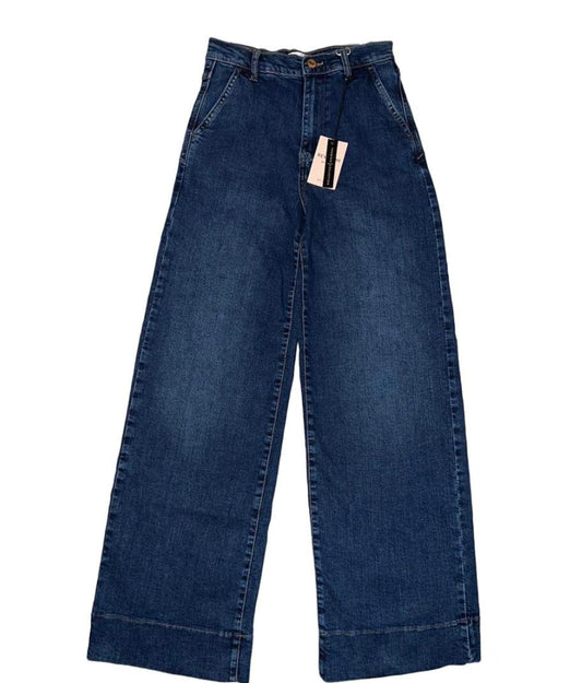 Ladies Dark Wash Wide Leg Jeans