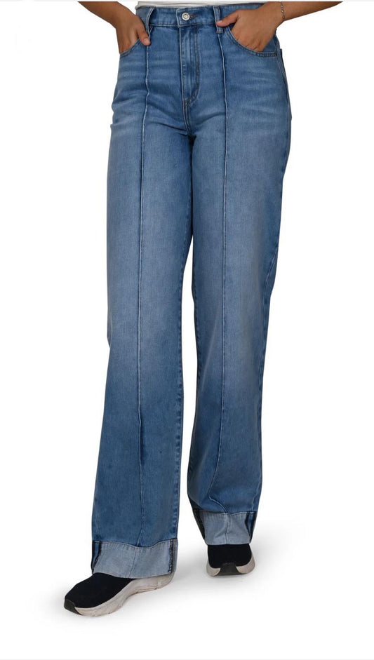 Ladies' Wide-Leg Pintuck Jeans