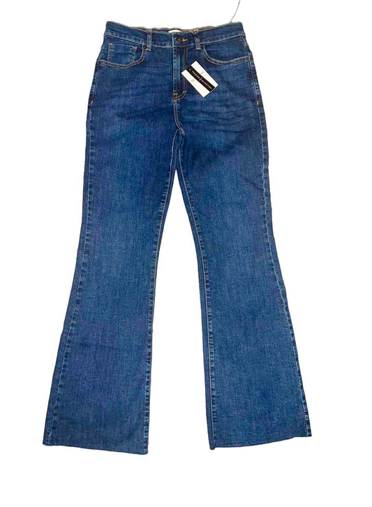 Ladies Flared Jeans with Raw Hem