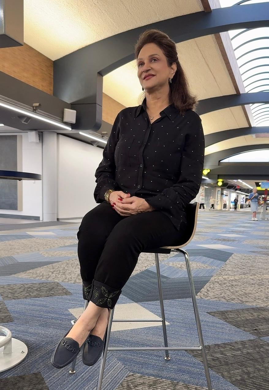 Revaroh Women’s Black Straight Fit Stretch Pants with Embellishments